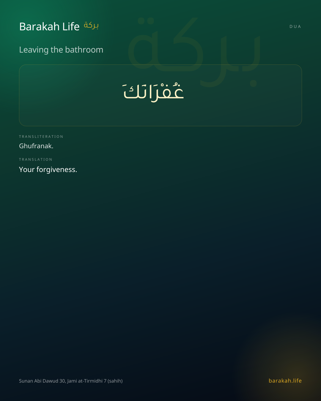 Leaving the bathroom: Arabic, transliteration, and translation