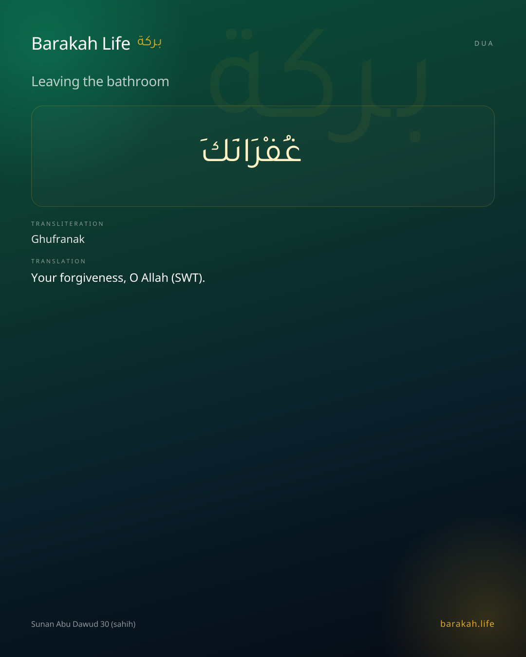 Leaving the bathroom: Arabic, transliteration, and translation